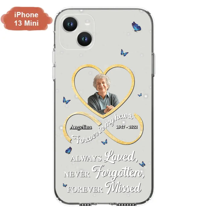 Custom Personalized Memorial Wing Heart Phone Case - Memorial Gift Idea For Family - Case For iPhone/Samsung - Always Loved Never Forgotten Forever Missed