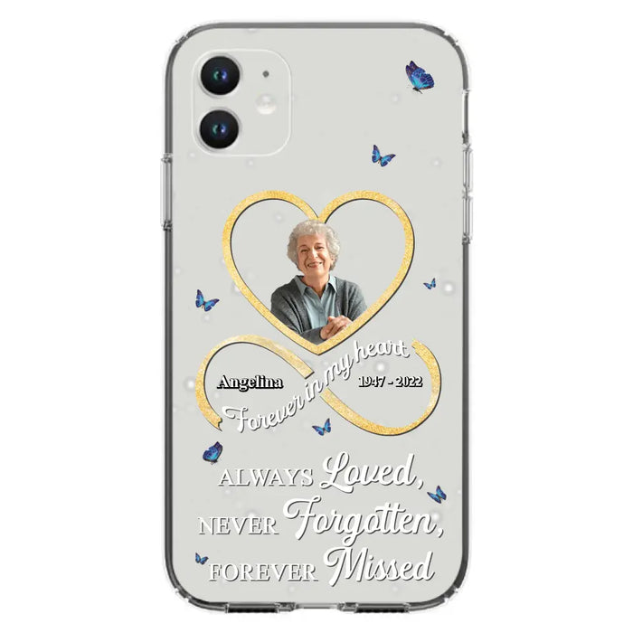 Custom Personalized Memorial Wing Heart Phone Case - Memorial Gift Idea For Family - Case For iPhone/Samsung - Always Loved Never Forgotten Forever Missed