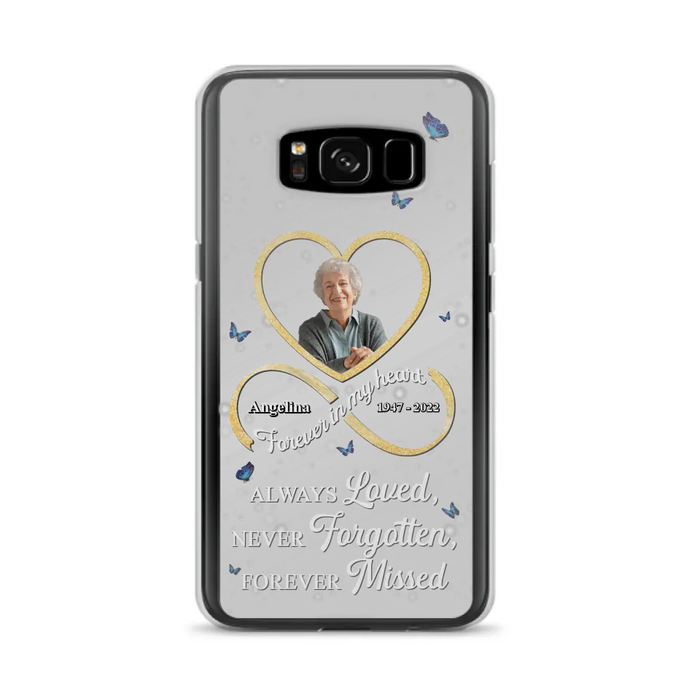 Custom Personalized Memorial Wing Heart Phone Case - Memorial Gift Idea For Family - Case For iPhone/Samsung - Always Loved Never Forgotten Forever Missed