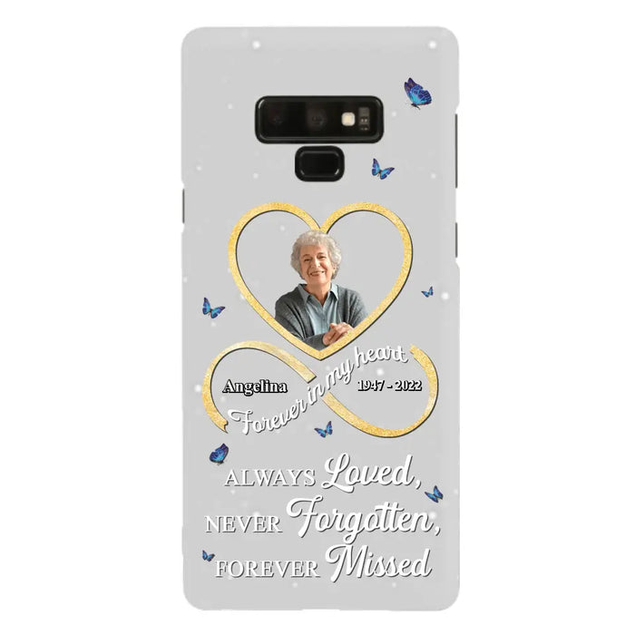 Custom Personalized Memorial Wing Heart Phone Case - Memorial Gift Idea For Family - Case For iPhone/Samsung - Always Loved Never Forgotten Forever Missed