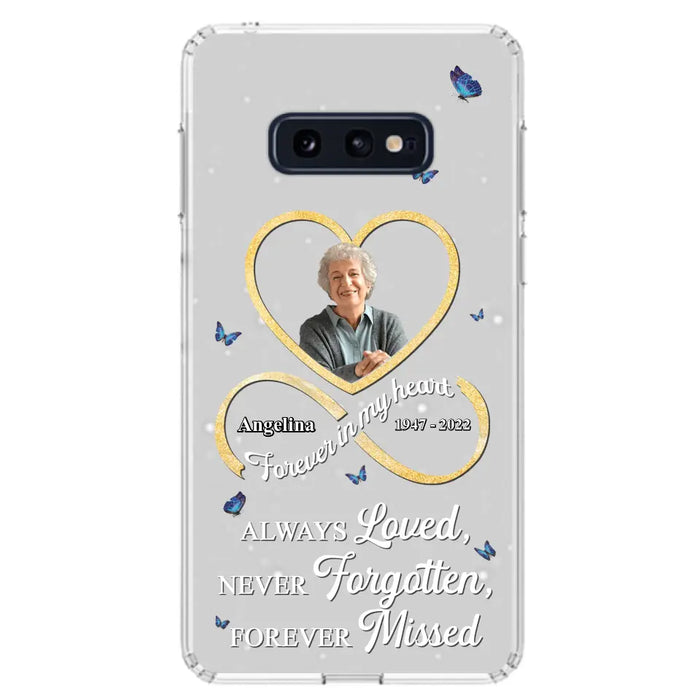 Custom Personalized Memorial Wing Heart Phone Case - Memorial Gift Idea For Family - Case For iPhone/Samsung - Always Loved Never Forgotten Forever Missed