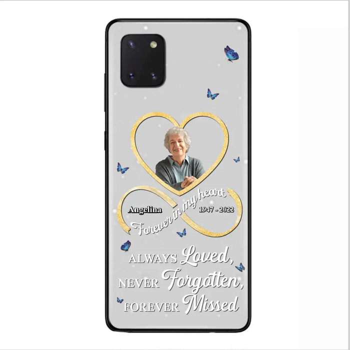 Custom Personalized Memorial Wing Heart Phone Case - Memorial Gift Idea For Family - Case For iPhone/Samsung - Always Loved Never Forgotten Forever Missed