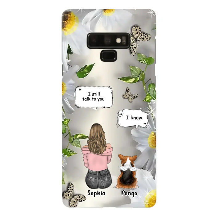 Personalized Memorial Dog Mom Phone Case - Upto 4 Dogs - Gift Idea for Dog Lovers/Owners  - I Still Talk To You - Case For iPhone/Samsung