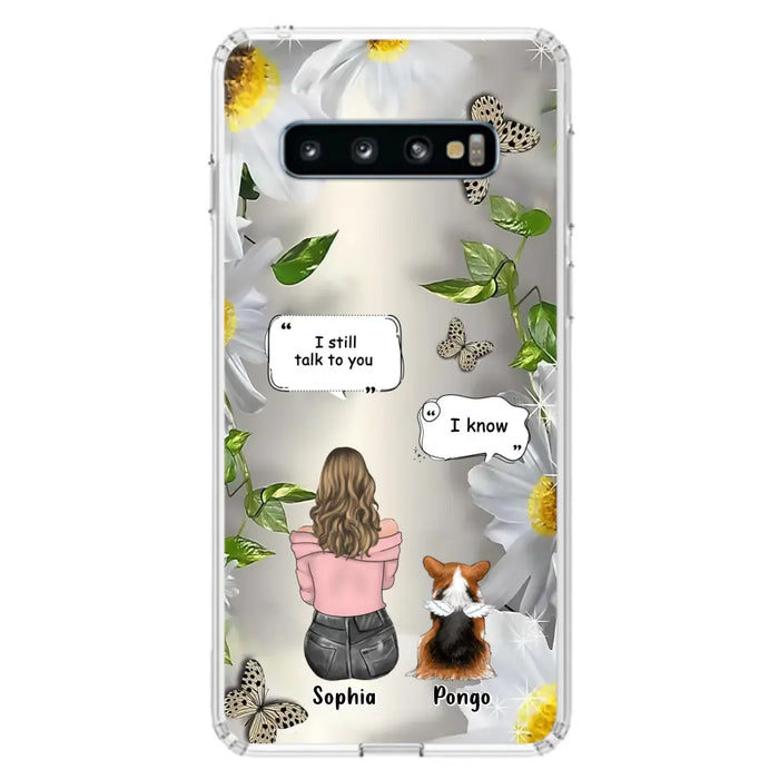 Personalized Memorial Dog Mom Phone Case - Upto 4 Dogs - Gift Idea for Dog Lovers/Owners  - I Still Talk To You - Case For iPhone/Samsung