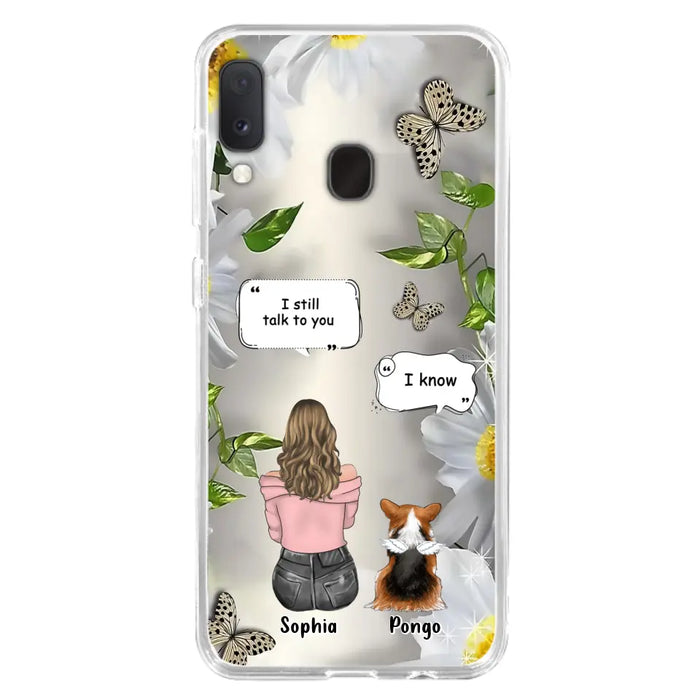 Personalized Memorial Dog Mom Phone Case - Upto 4 Dogs - Gift Idea for Dog Lovers/Owners  - I Still Talk To You - Case For iPhone/Samsung