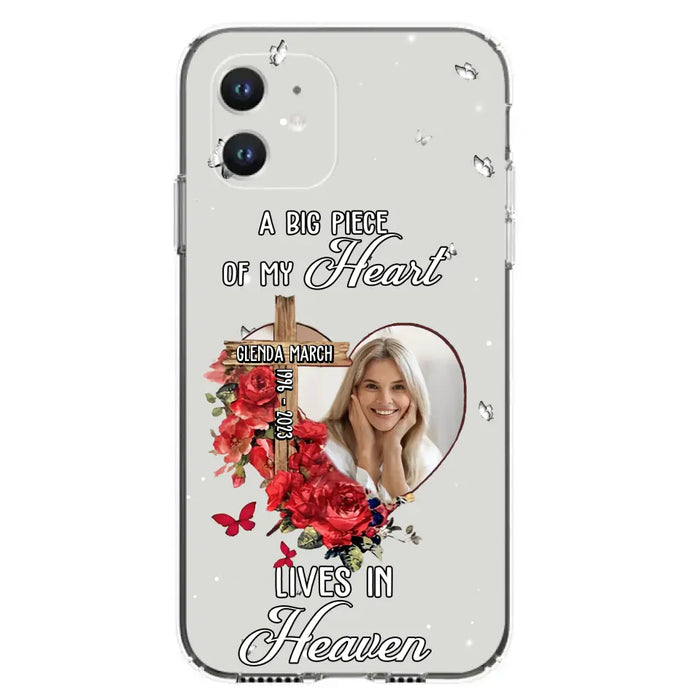 Custom Personalized Memorial Phone Case - Memorial Gift Idea For Family - Case For iPhone/Samsung - The Moment Your Heart Stopped Mine Changed Forever