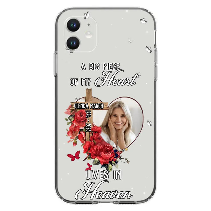 Custom Personalized Memorial Phone Case - Memorial Gift Idea For Family - Case For iPhone/Samsung - The Moment Your Heart Stopped Mine Changed Forever