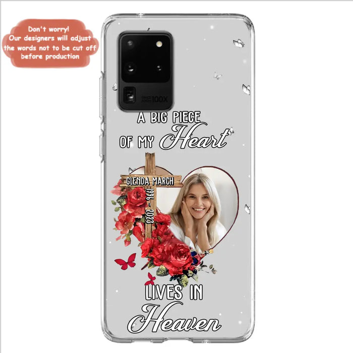 Custom Personalized Memorial Phone Case - Memorial Gift Idea For Family - Case For iPhone/Samsung - The Moment Your Heart Stopped Mine Changed Forever