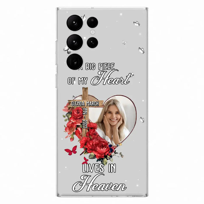 Custom Personalized Memorial Phone Case - Memorial Gift Idea For Family - Case For iPhone/Samsung - The Moment Your Heart Stopped Mine Changed Forever