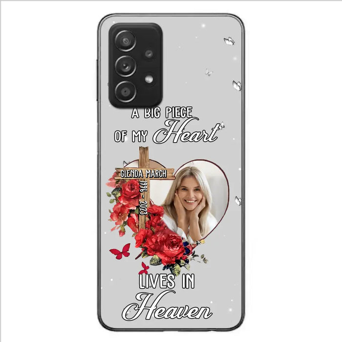 Custom Personalized Memorial Phone Case - Memorial Gift Idea For Family - Case For iPhone/Samsung - The Moment Your Heart Stopped Mine Changed Forever