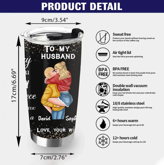 Custom Personalized Couple Tumbler - Christmas Gift Idea For Couple/ Husband/ Wife - To My Husband The Day I Met You