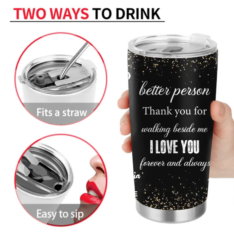 Personalized Couple Tumbler - Christmas Gift Idea For Couple/Husband/Wife - To My Husband The Day I Met You