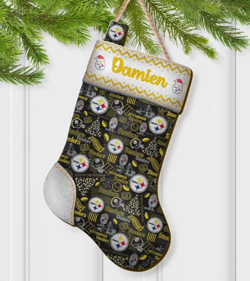 Personalized Socks Shape Wooden Sign - Christmas Gift Idea For Sport Lovers
