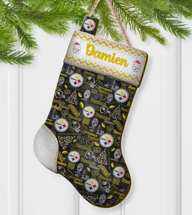 Custom Personalized Socks Shape Wooden Sign - Christmas Gift Idea For Sport Lovers