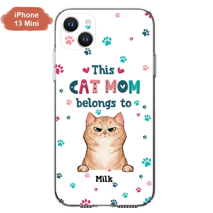 Custom Personalized Cat Phone Case For iPhone And Samsung - Gift Idea For Cat Lover - Up to 6 Cats - This Cat Mom Belongs To