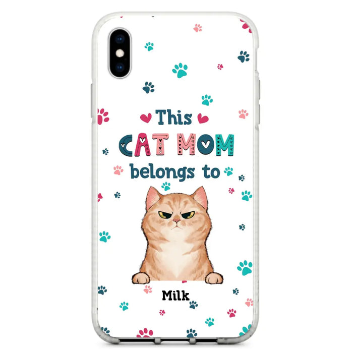 Custom Personalized Cat Phone Case For iPhone And Samsung - Gift Idea For Cat Lover - Up to 6 Cats - This Cat Mom Belongs To