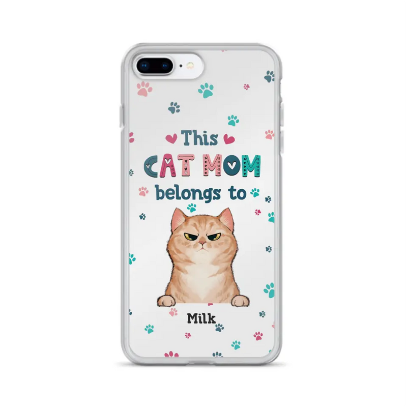 Custom Personalized Cat Phone Case For iPhone And Samsung - Gift Idea For Cat Lover - Up to 6 Cats - This Cat Mom Belongs To