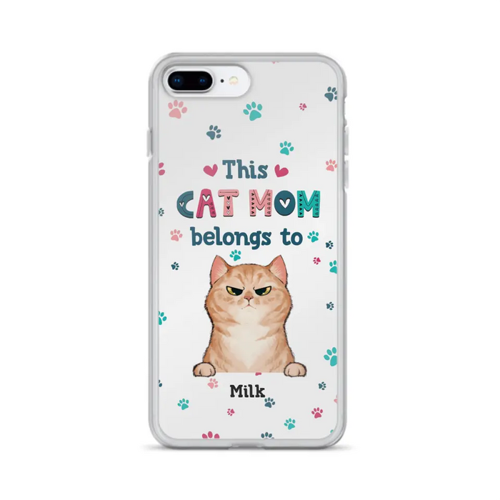 Custom Personalized Cat Phone Case For iPhone And Samsung - Gift Idea For Cat Lover - Up to 6 Cats - This Cat Mom Belongs To