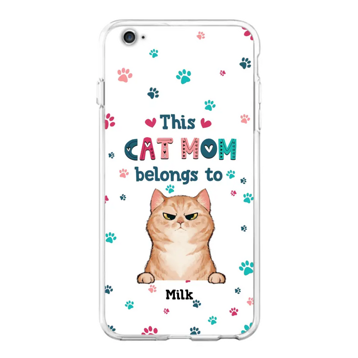 Custom Personalized Cat Phone Case For iPhone And Samsung - Gift Idea For Cat Lover - Up to 6 Cats - This Cat Mom Belongs To