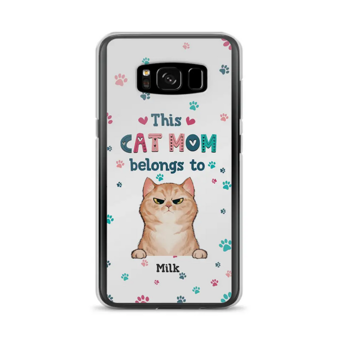 Custom Personalized Cat Phone Case For iPhone And Samsung - Gift Idea For Cat Lover - Up to 6 Cats - This Cat Mom Belongs To