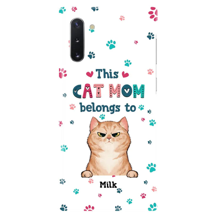 Custom Personalized Cat Phone Case For iPhone And Samsung - Gift Idea For Cat Lover - Up to 6 Cats - This Cat Mom Belongs To