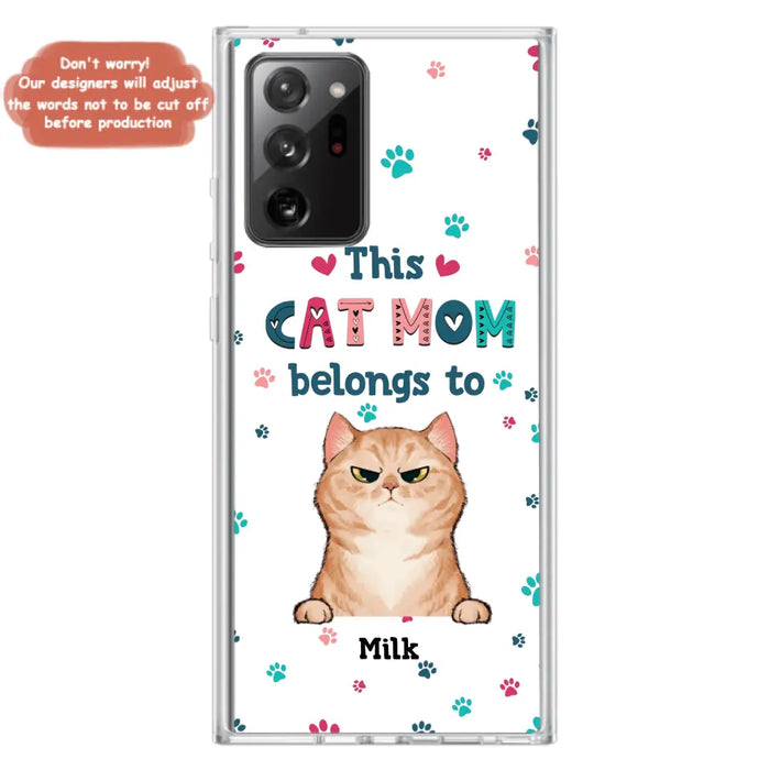 Custom Personalized Cat Phone Case For iPhone And Samsung - Gift Idea For Cat Lover - Up to 6 Cats - This Cat Mom Belongs To