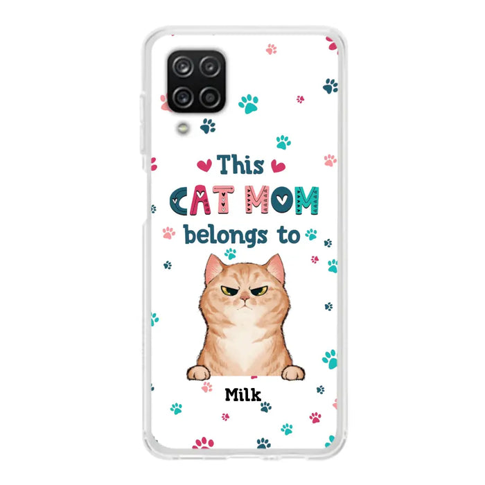 Custom Personalized Cat Phone Case For iPhone And Samsung - Gift Idea For Cat Lover - Up to 6 Cats - This Cat Mom Belongs To