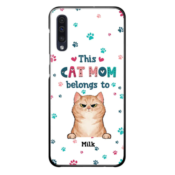 Custom Personalized Cat Phone Case For iPhone And Samsung - Gift Idea For Cat Lover - Up to 6 Cats - This Cat Mom Belongs To