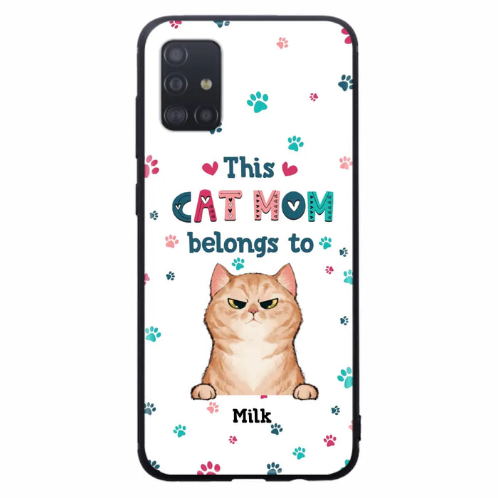 Custom Personalized Cat Phone Case For iPhone And Samsung - Gift Idea For Cat Lover - Up to 6 Cats - This Cat Mom Belongs To