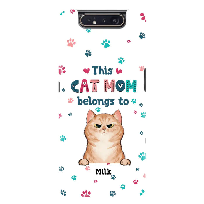 Custom Personalized Cat Phone Case For iPhone And Samsung - Gift Idea For Cat Lover - Up to 6 Cats - This Cat Mom Belongs To