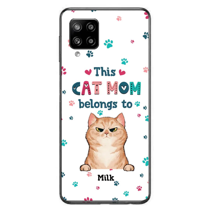 Custom Personalized Cat Phone Case For iPhone And Samsung - Gift Idea For Cat Lover - Up to 6 Cats - This Cat Mom Belongs To