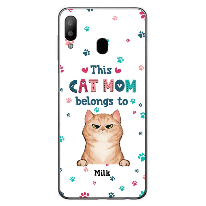 Custom Personalized Cat Phone Case For iPhone And Samsung - Gift Idea For Cat Lover - Up to 6 Cats - This Cat Mom Belongs To