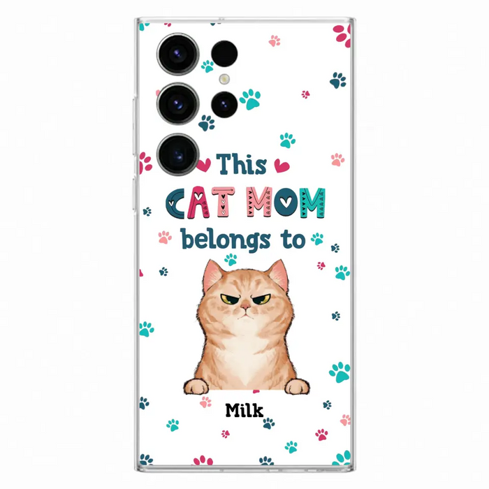 Custom Personalized Cat Phone Case For iPhone And Samsung - Gift Idea For Cat Lover - Up to 6 Cats - This Cat Mom Belongs To