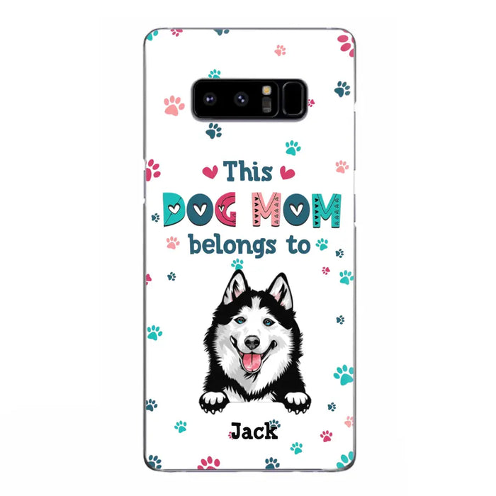 Custom Personalized Dog Phone Case For iPhone And Samsung - Gift Idea For Dog Lover - Up to 6 Dogs - This Dog Mom Belongs To