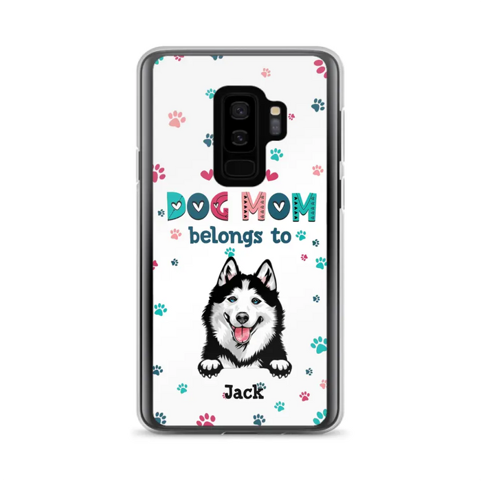 Custom Personalized Dog Phone Case For iPhone And Samsung - Gift Idea For Dog Lover - Up to 6 Dogs - This Dog Mom Belongs To