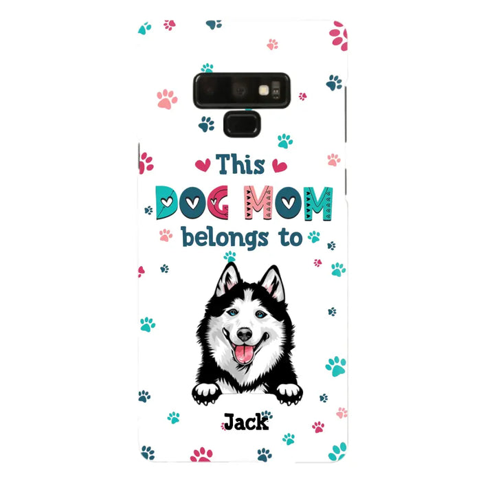 Custom Personalized Dog Phone Case For iPhone And Samsung - Gift Idea For Dog Lover - Up to 6 Dogs - This Dog Mom Belongs To