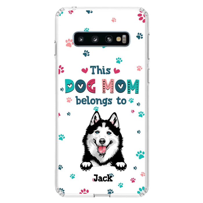 Custom Personalized Dog Phone Case For iPhone And Samsung - Gift Idea For Dog Lover - Up to 6 Dogs - This Dog Mom Belongs To