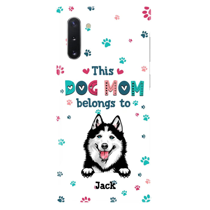 Custom Personalized Dog Phone Case For iPhone And Samsung - Gift Idea For Dog Lover - Up to 6 Dogs - This Dog Mom Belongs To