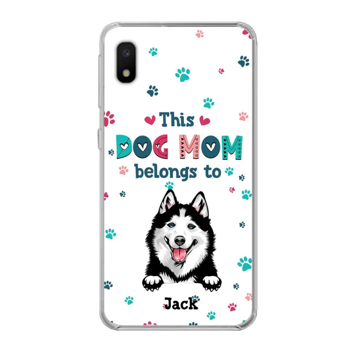 Custom Personalized Dog Phone Case For iPhone And Samsung - Gift Idea For Dog Lover - Up to 6 Dogs - This Dog Mom Belongs To