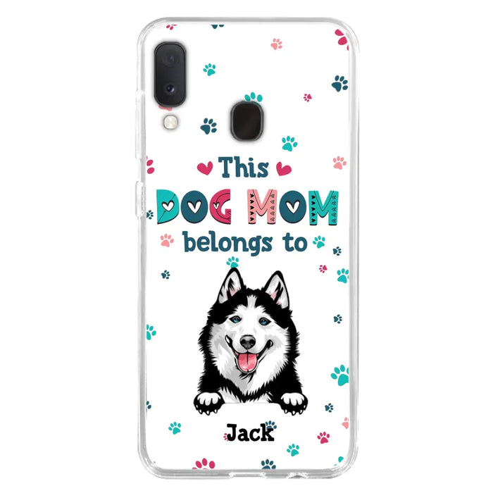 Custom Personalized Dog Phone Case For iPhone And Samsung - Gift Idea For Dog Lover - Up to 6 Dogs - This Dog Mom Belongs To