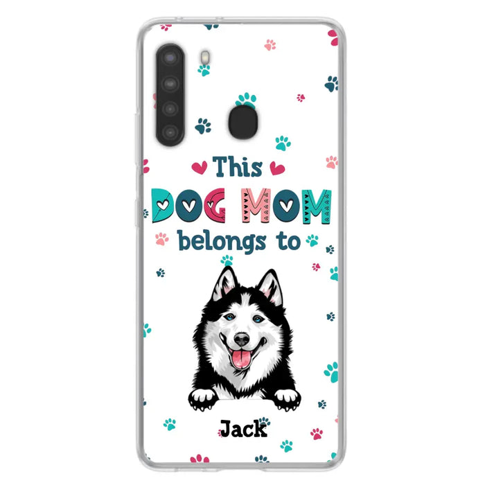 Custom Personalized Dog Phone Case For iPhone And Samsung - Gift Idea For Dog Lover - Up to 6 Dogs - This Dog Mom Belongs To