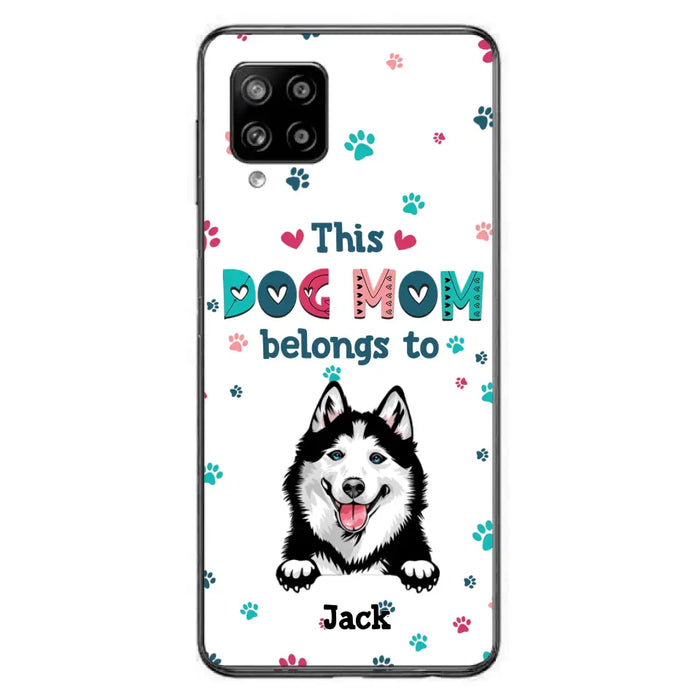 Custom Personalized Dog Phone Case For iPhone And Samsung - Gift Idea For Dog Lover - Up to 6 Dogs - This Dog Mom Belongs To