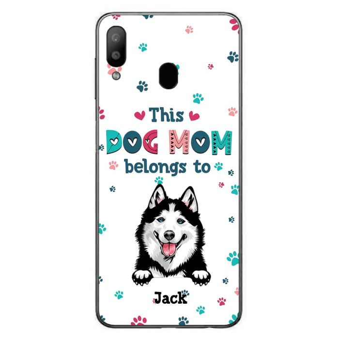 Custom Personalized Dog Phone Case For iPhone And Samsung - Gift Idea For Dog Lover - Up to 6 Dogs - This Dog Mom Belongs To