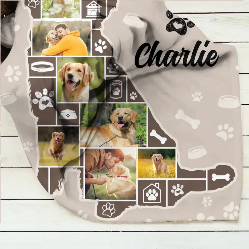 Personalized Dog Photo Fleece Throw Blanket/Quilt - Gift Idea for Dog Lovers - Upload Photos