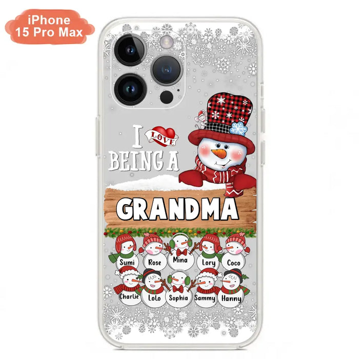 Custom Personalized Grandma Phone Case - Upto 10 Grandkids - Christmas Gift Idea for Grandma - I Love Being A Grandma - Case For iPhone/Samsung