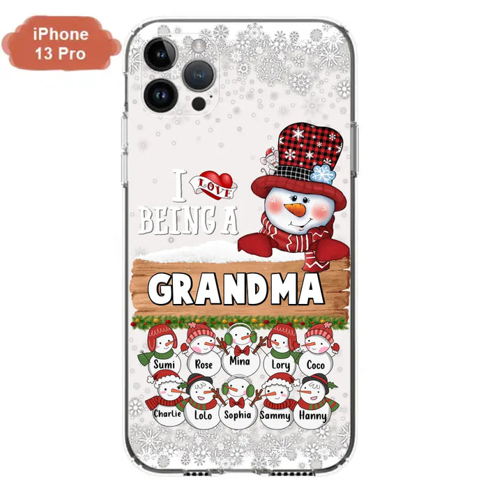 Custom Personalized Grandma Phone Case - Upto 10 Grandkids - Christmas Gift Idea for Grandma - I Love Being A Grandma - Case For iPhone/Samsung