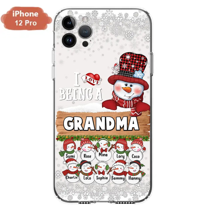 Custom Personalized Grandma Phone Case - Upto 10 Grandkids - Christmas Gift Idea for Grandma - I Love Being A Grandma - Case For iPhone/Samsung