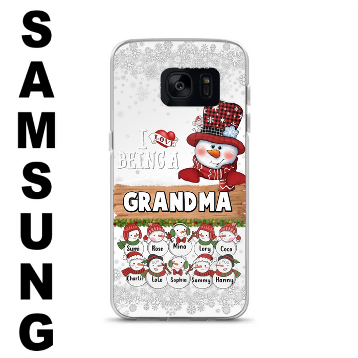 Custom Personalized Grandma Phone Case - Upto 10 Grandkids - Christmas Gift Idea for Grandma - I Love Being A Grandma - Case For iPhone/Samsung