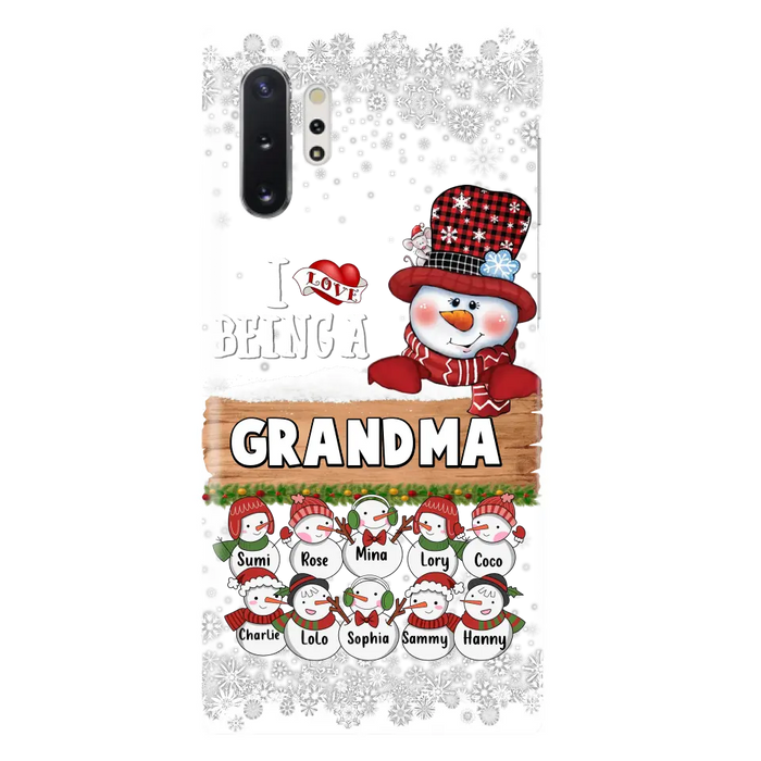 Custom Personalized Grandma Phone Case - Upto 10 Grandkids - Christmas Gift Idea for Grandma - I Love Being A Grandma - Case For iPhone/Samsung