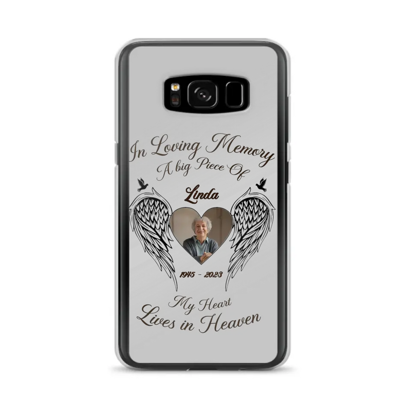 Personalized Memorial Phone Case - Upload Photo - Memorial Gift Idea For Family Member/Pet Lovers - In Loving Memory A Big Piece Of My Heart Lives In Heaven